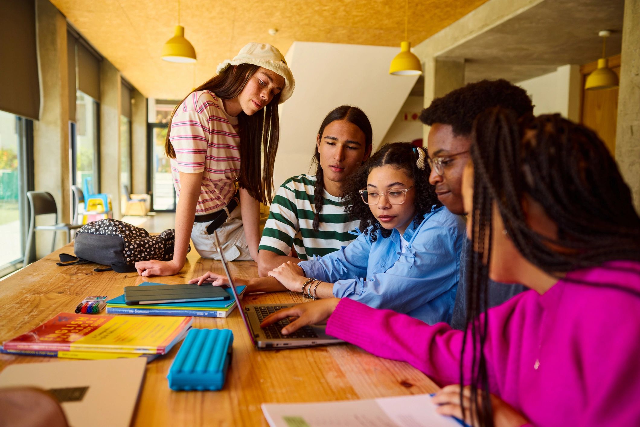 diverse students learning online
